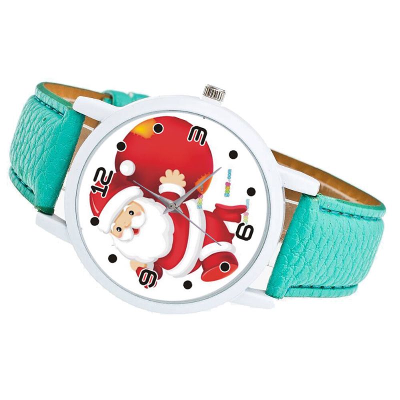 Dibujos Animados De Papá Noel Y Patrón De Regalo Reloj Para Niños Lindo Reloj De Cuarzo Para Niños De Moda