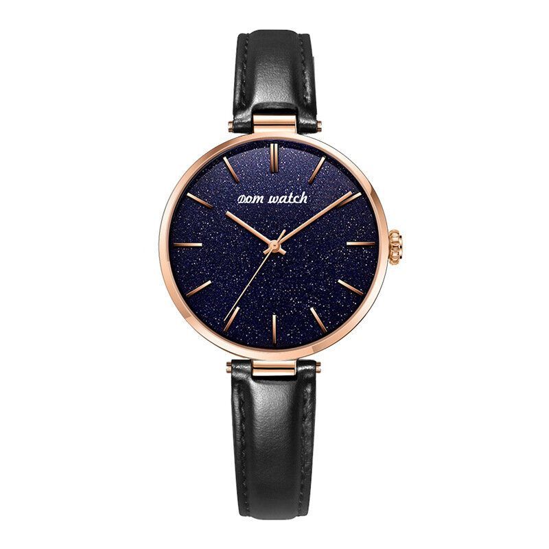 Dom G-1291 Reloj De Moda Para Mujer Reloj De Cuarzo De Lujo Con Esfera De Cielo Estrellado Impermeable A Prueba De Agua