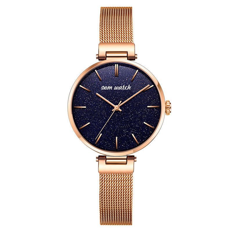 Dom G-1291 Reloj De Moda Para Mujer Reloj De Cuarzo De Lujo Con Esfera De Cielo Estrellado Impermeable A Prueba De Agua