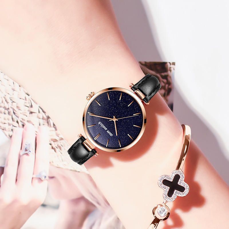 Dom G-1291 Reloj De Moda Para Mujer Reloj De Cuarzo De Lujo Con Esfera De Cielo Estrellado Impermeable A Prueba De Agua