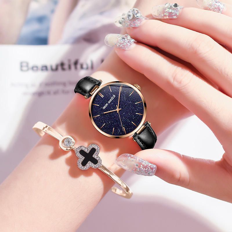 Dom G-1291 Reloj De Moda Para Mujer Reloj De Cuarzo De Lujo Con Esfera De Cielo Estrellado Impermeable A Prueba De Agua