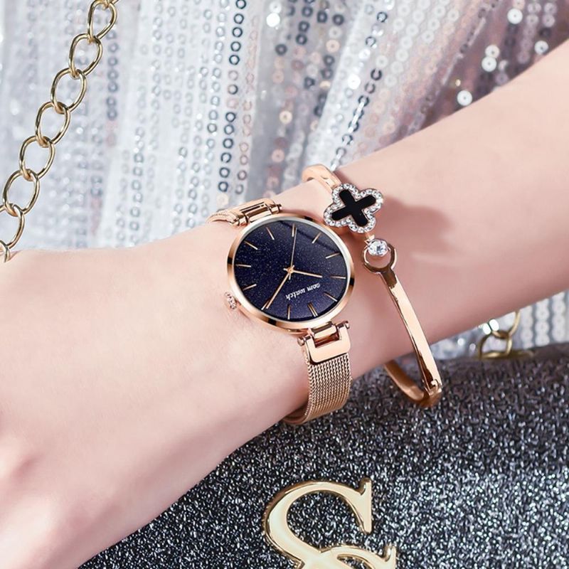 Dom G-1291 Reloj De Moda Para Mujer Reloj De Cuarzo De Lujo Con Esfera De Cielo Estrellado Impermeable A Prueba De Agua