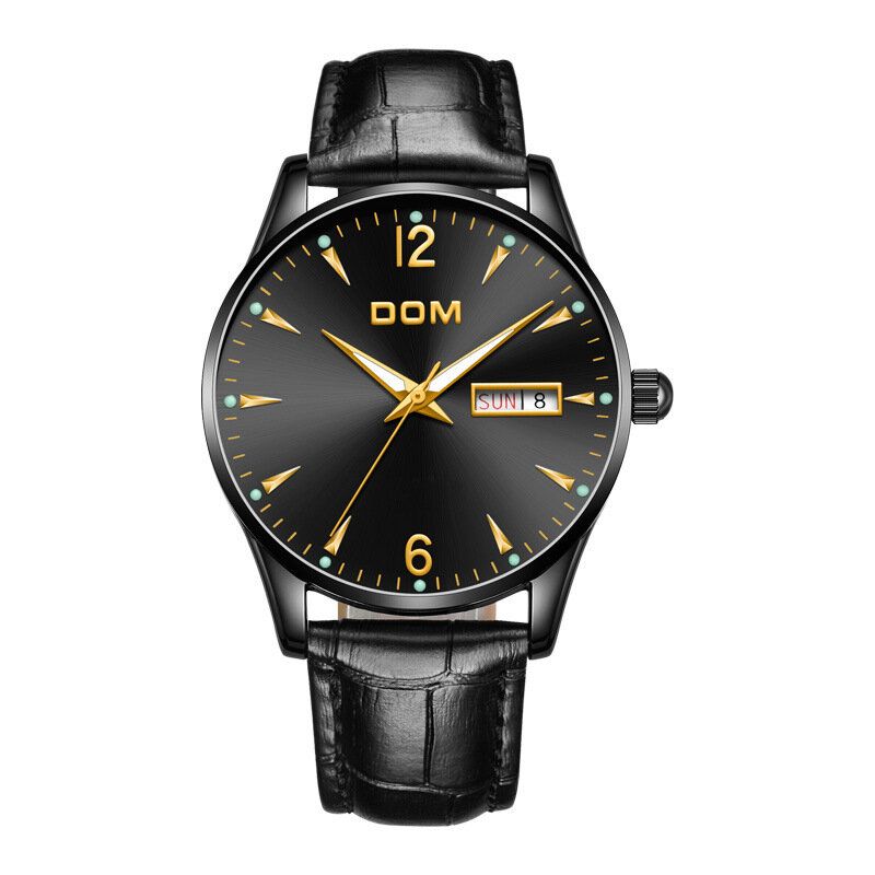 Dom M-11bl-1m89 Reloj De Moda Para Hombre 3atm Reloj De Cuarzo Con Pantalla De Fecha Luminosa Impermeable