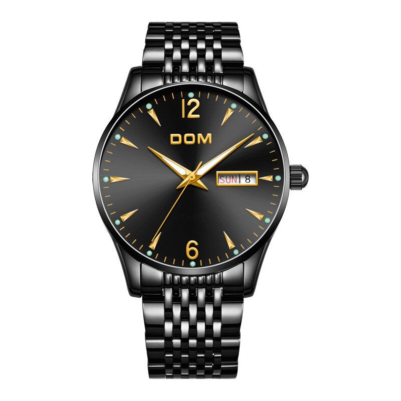 Dom M-11bl-1m89 Reloj De Moda Para Hombre 3atm Reloj De Cuarzo Con Pantalla De Fecha Luminosa Impermeable