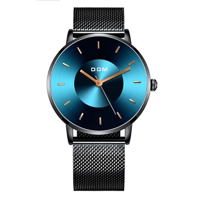 Dom M-1289bk Reloj De Moda Para Hombre Reloj De Cuarzo Resistente Al Agua Con Esfera Delgada De Lujo Ligero