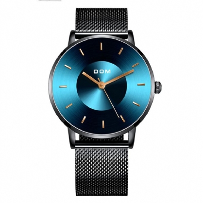 Dom M-1289bk Reloj De Moda Para Hombre Reloj De Cuarzo Resistente Al Agua Con Esfera Delgada De Lujo Ligero