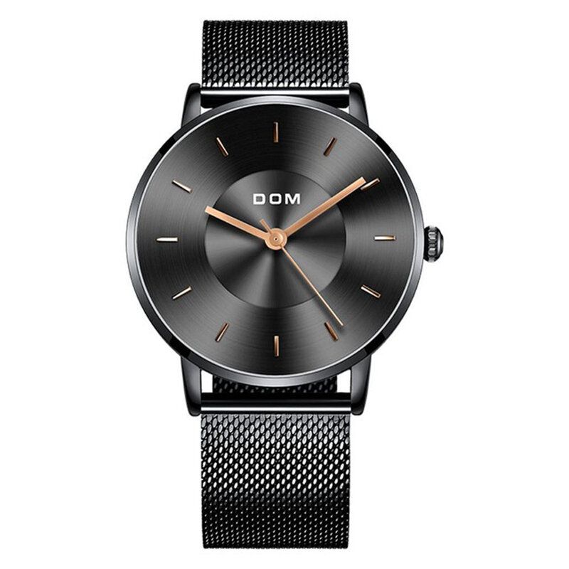 Dom M-1289bk Reloj De Moda Para Hombre Reloj De Cuarzo Resistente Al Agua Con Esfera Delgada De Lujo Ligero