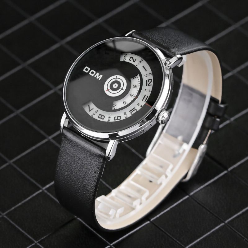 Dom M-1303 Reloj De Moda Para Hombre Reloj De Cuarzo Impermeable Con Esfera Creativa 3atm