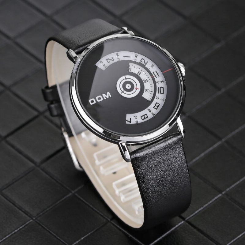 Dom M-1303 Reloj De Moda Para Hombre Reloj De Cuarzo Impermeable Con Esfera Creativa 3atm