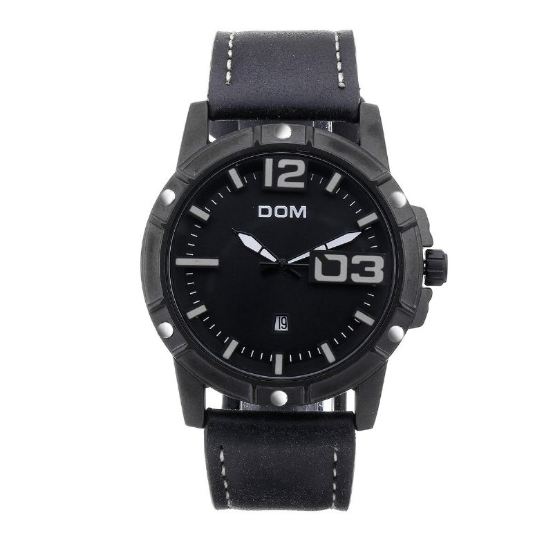 Dom Reloj De Pulsera Deportivo De Lujo Para Hombre Reloj Para Hombre Correa De Cuero Reloj De Cuarzo Impermeable Para Negocios