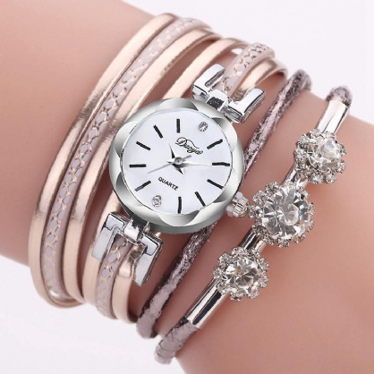 Duoya Luxury Ladies Silver Crystal Reloj Mujer Pulsera Reloj De Cuarzo