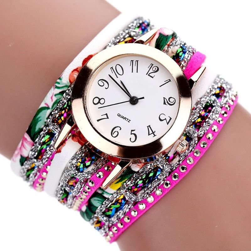 Duoya Reloj De Pulsera De Mujer De Estilo Retro Reloj De Cuarzo Con Diamantes De Imitación