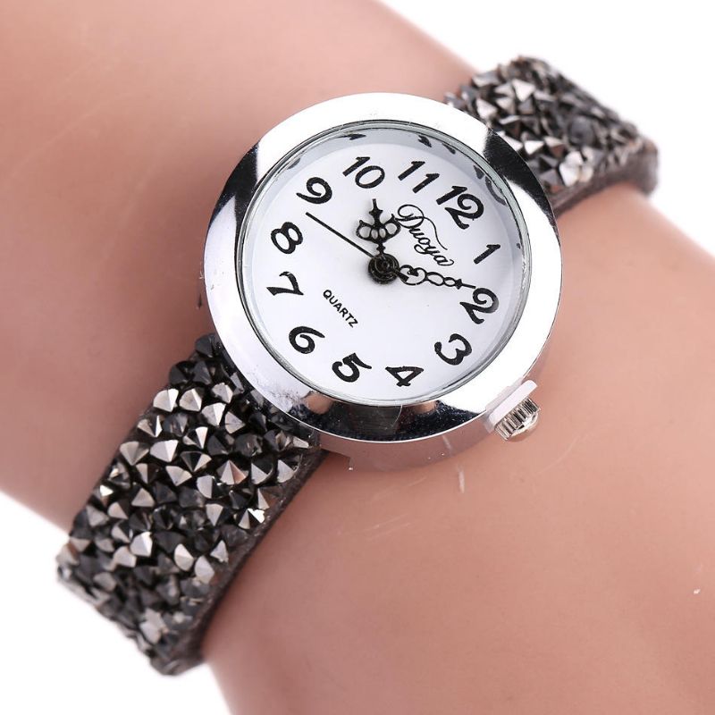 Dy005 Reloj De Pulsera De Estilo Retro Para Mujer Reloj De Cuarzo Con Correa De Cuero De Regalo