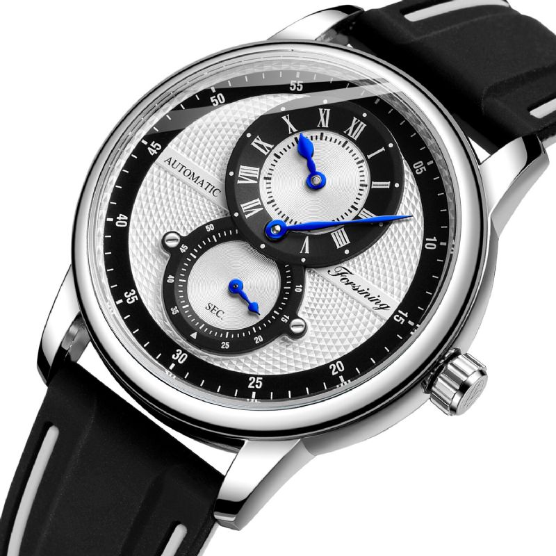 Forsining Fsg8203 Reloj Automático De Moda Para Hombre Reloj Mecánico Con Correa De Cuero Con Esfera Creativa