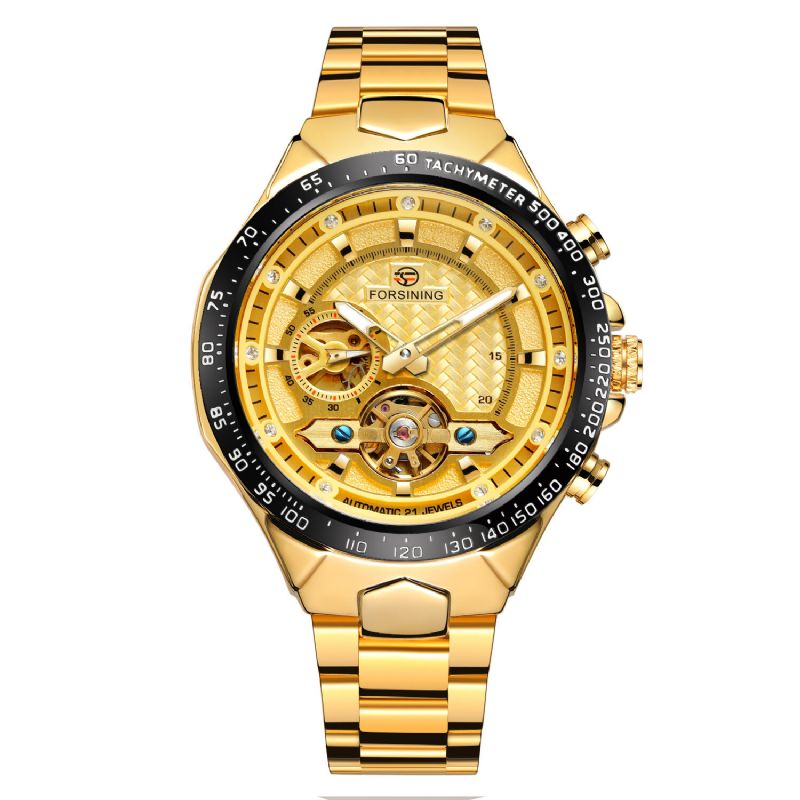 Forsining Fsg8204 Reloj Automático De Moda Para Hombre Pantalla Luminosa Reloj Mecánico Con Correa De Acero Inoxidable Resistente Al Agua