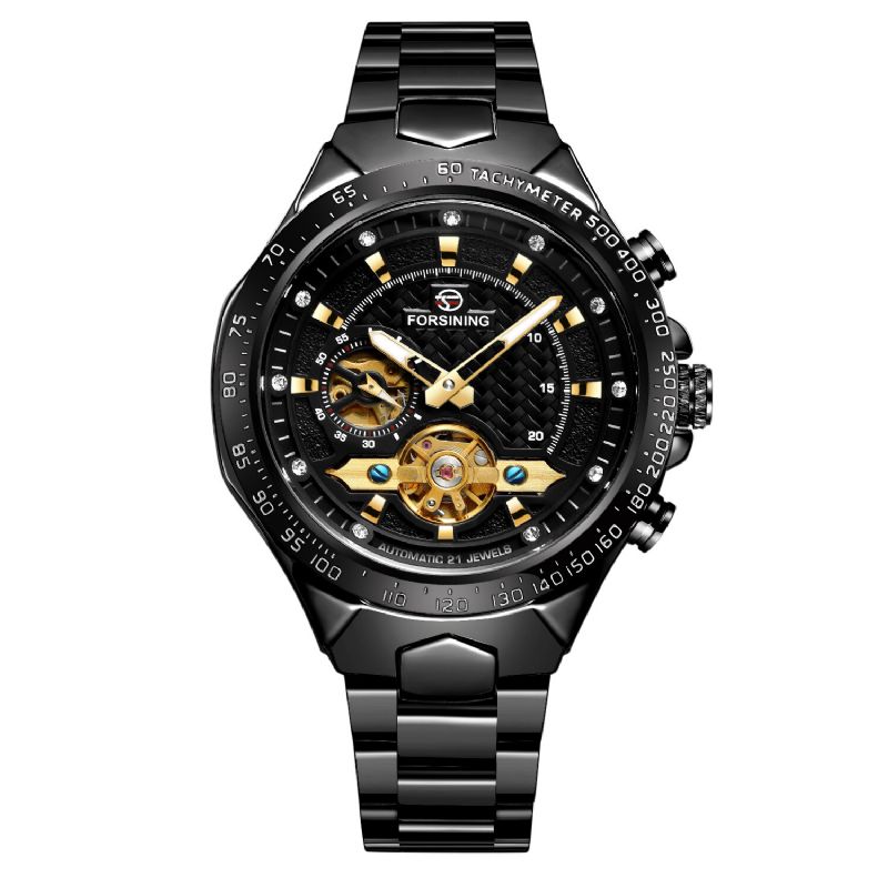 Forsining Fsg8204 Reloj Automático De Moda Para Hombre Pantalla Luminosa Reloj Mecánico Con Correa De Acero Inoxidable Resistente Al Agua