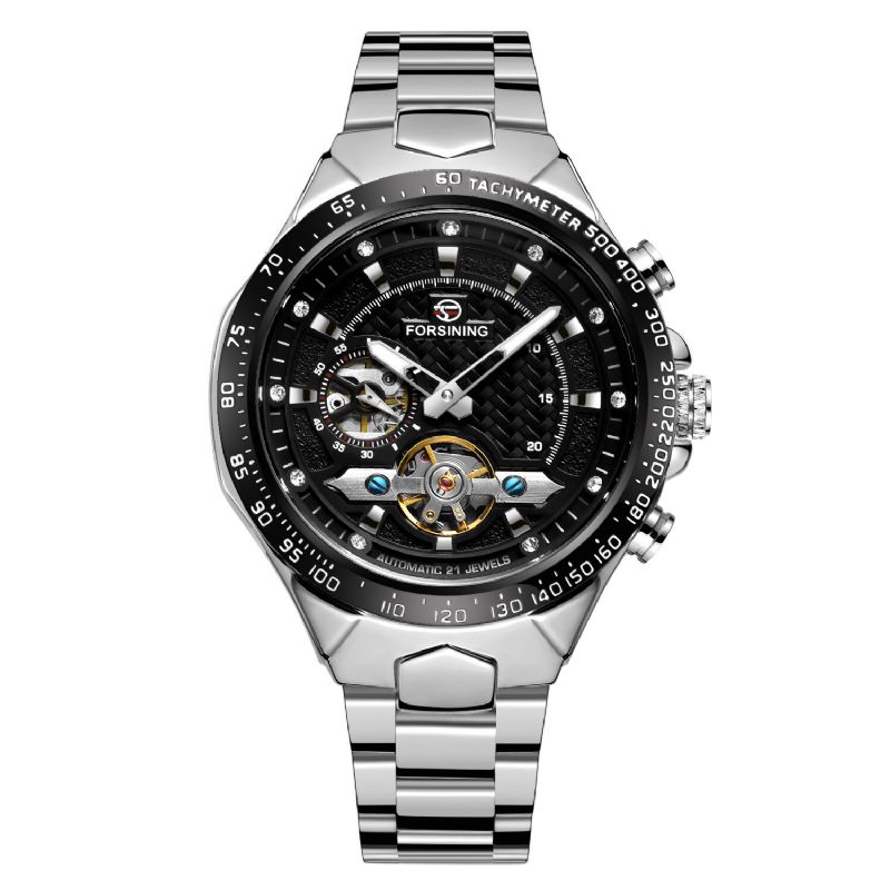 Forsining Fsg8204 Reloj Automático De Moda Para Hombre Pantalla Luminosa Reloj Mecánico Con Correa De Acero Inoxidable Resistente Al Agua