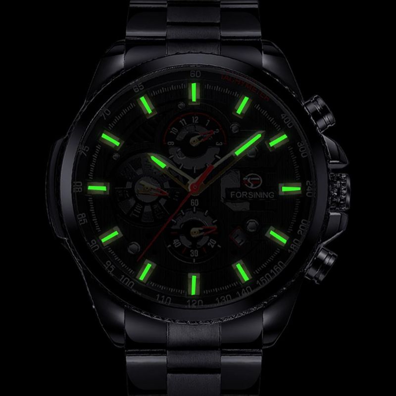 Forsining Gmt1137 Reloj De Moda Para Hombre Luminous Week Month Display Reloj Mecánico Automático