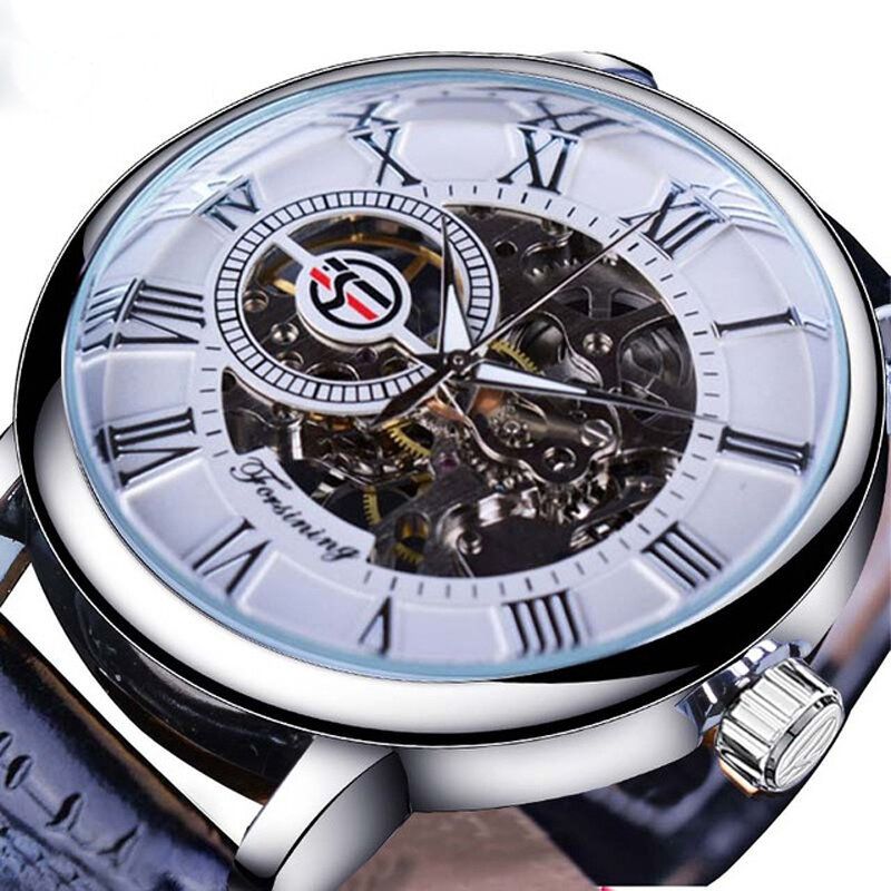 Forsining Gmt838 3d Diseño De Grabado Hueco Pantalla Luminosa Moda Hombres Reloj Mecánico Automático