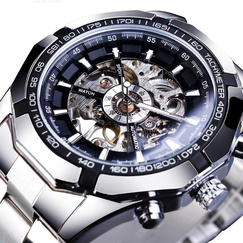 Forsining S101 Reloj De Moda Para Hombre 3atm Reloj Mecánico Con Pantalla Luminosa A Prueba De Agua