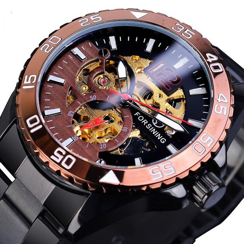 Forsining Tm366g Reloj Automático De Moda Para Hombre Reloj Mecánico Con Correa De Acero Inoxidable Para Negocios