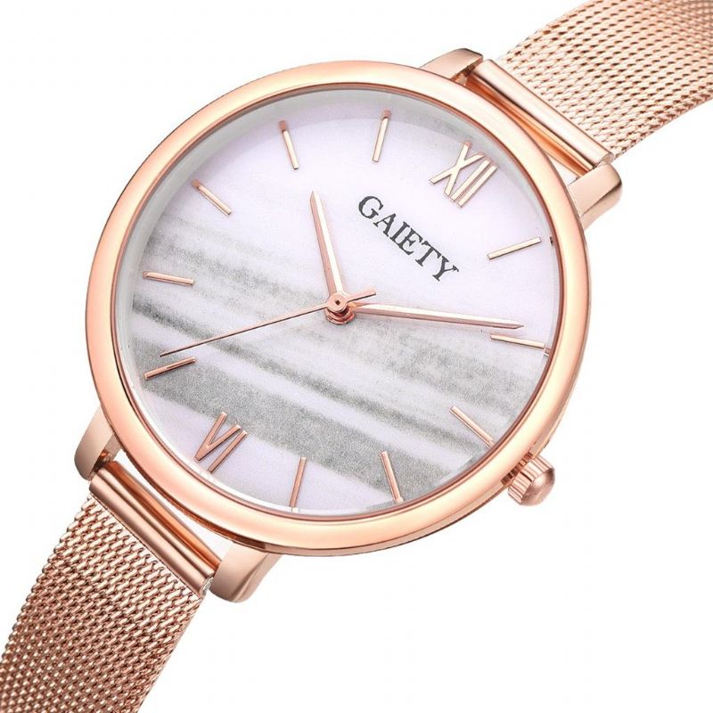 Gaiety G574 Reloj De Pulsera De Mujer Con Banda De Acero De Oro Rosa Colorido Reloj De Cuarzo Ultrafino