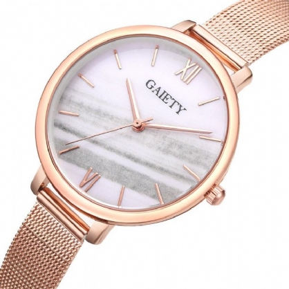 Gaiety G574 Reloj De Pulsera De Mujer Con Banda De Acero De Oro Rosa Colorido Reloj De Cuarzo Ultrafino