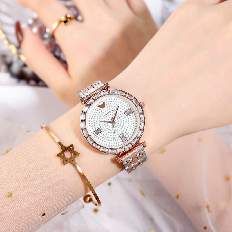 Greyson A0q05 Reloj De Mujer A La Moda Reloj De Cuarzo Con Diamantes De Cristal De Lujo Ligero Y Estrellado Para Mujer