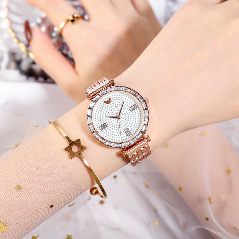 Greyson A0q05 Reloj De Mujer A La Moda Reloj De Cuarzo Con Diamantes De Cristal De Lujo Ligero Y Estrellado Para Mujer