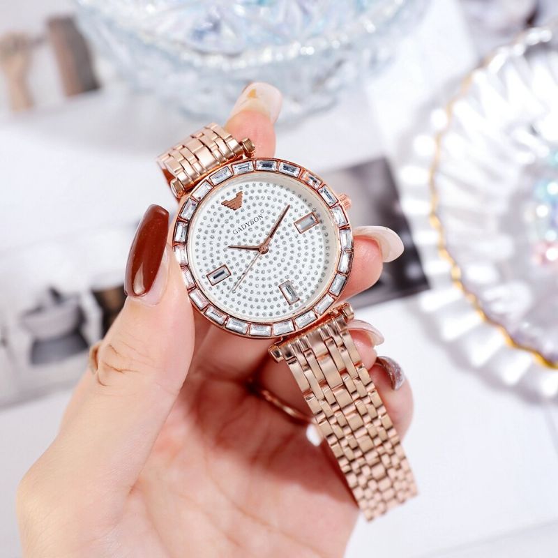 Greyson A0q05 Reloj De Mujer A La Moda Reloj De Cuarzo Con Diamantes De Cristal De Lujo Ligero Y Estrellado Para Mujer