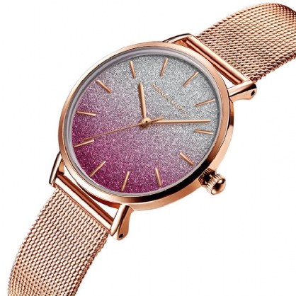 Hannah Martin Hm1323 Reloj De Cuarzo Para Mujer Con Esfera De Degradado De Color Ultrafino De Acero Completo