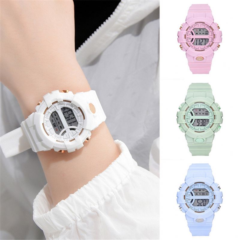 Honhx 592 Fashion Casual Time Week Display Correa De Silicona Reloj Digital Led Reloj Para Mujer