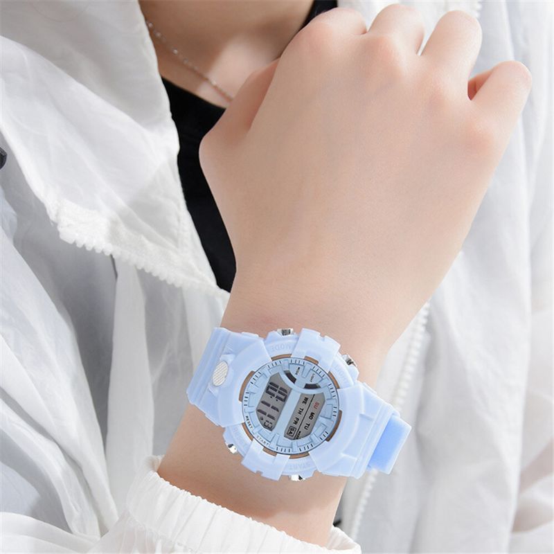 Honhx 592 Fashion Casual Time Week Display Correa De Silicona Reloj Digital Led Reloj Para Mujer