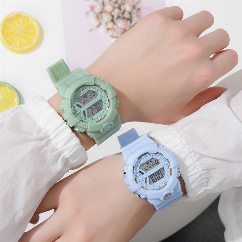 Honhx 592 Fashion Casual Time Week Display Correa De Silicona Reloj Digital Led Reloj Para Mujer