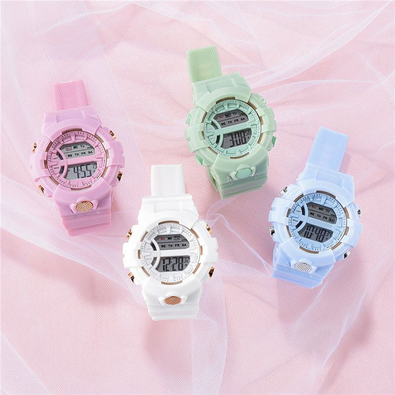 Honhx 592 Fashion Casual Time Week Display Correa De Silicona Reloj Digital Led Reloj Para Mujer