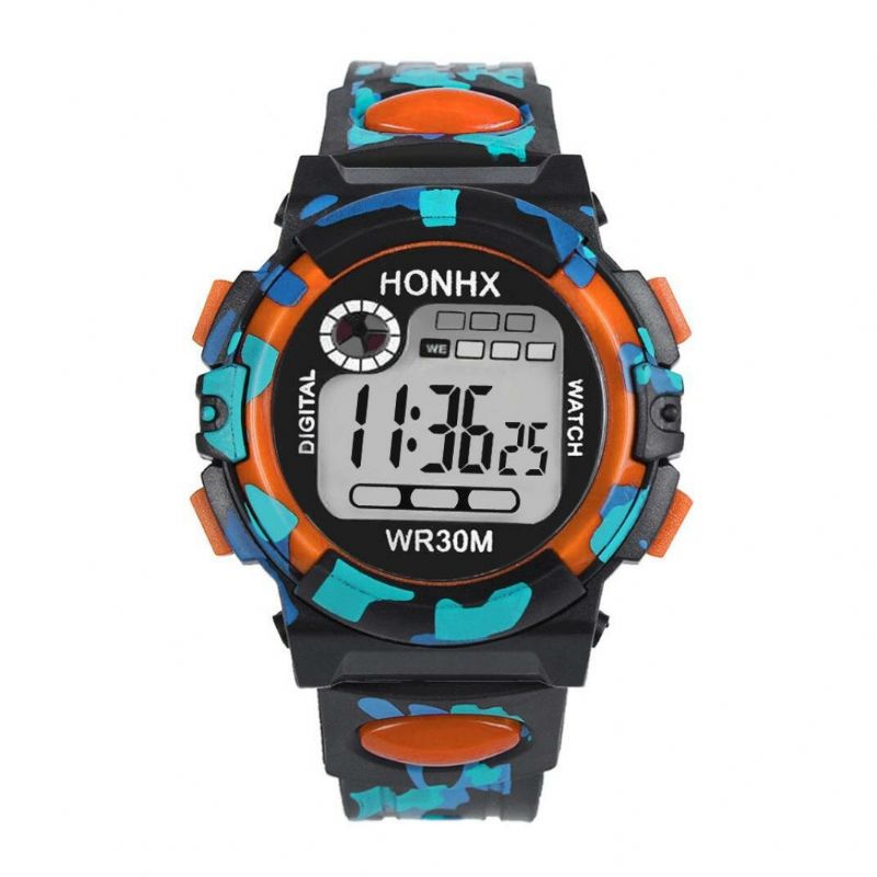 Honhx 62 Reloj De Moda Para Hombre Fecha Luminosa Pantalla De Semana Reloj Digital Deportivo De Camuflaje Multifunción