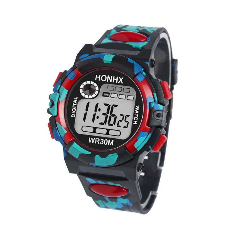 Honhx 62 Reloj De Moda Para Hombre Fecha Luminosa Pantalla De Semana Reloj Digital Deportivo De Camuflaje Multifunción