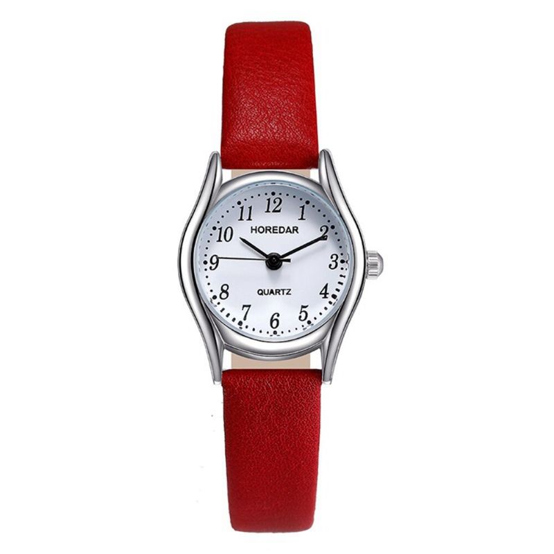 Horedar 3079 Reloj De Pulsera De Estilo Retro Para Mujer Relojes De Cuarzo Con Correa De Cuero Con Esfera Pequeña