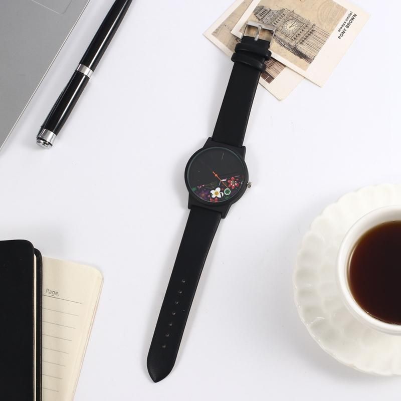 Horedar Reloj De Cuarzo Para Mujer De Moda Rose Patten Reloj De Pulsera Con Correa De Cuero Y Esfera Informal