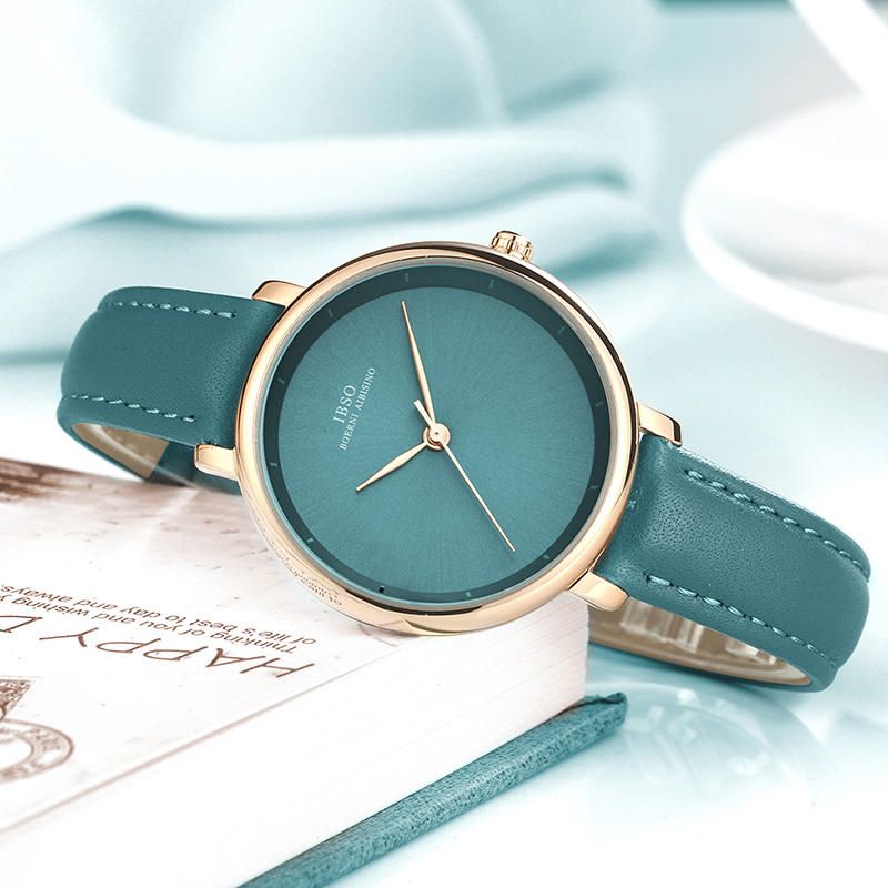 Ibso 6606 Reloj De Pulsera Para Mujer De Diseño Simple Reloj De Cuarzo Con Banda De Cuero De Estilo Empresarial