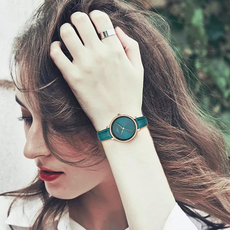 Ibso 6606 Reloj De Pulsera Para Mujer De Diseño Simple Reloj De Cuarzo Con Banda De Cuero De Estilo Empresarial