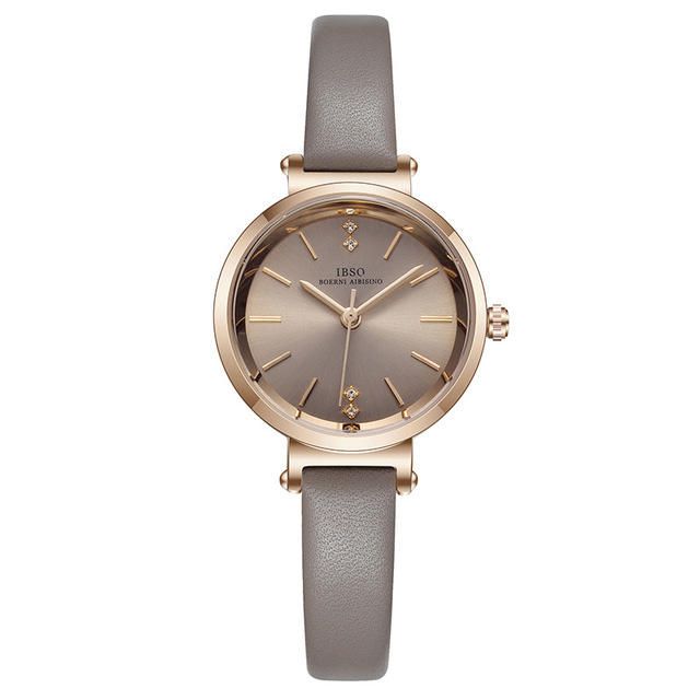 Ibso S8688l Reloj De Pulsera Ultra Fino Para Mujer Reloj De Cuarzo Con Correa De Cuero De Diseño Elegante De Cristal