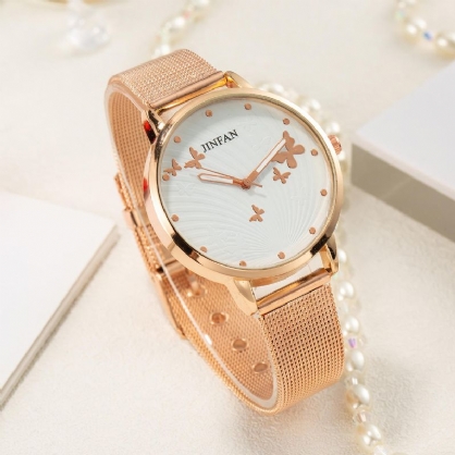 Jinfan Jl06 Reloj De Pulsera De Estilo Casual Para Mujer Relojes De Cuarzo De Acero Completo