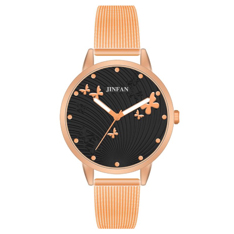 Jinfan Jl06 Reloj De Pulsera De Estilo Casual Para Mujer Relojes De Cuarzo De Acero Completo