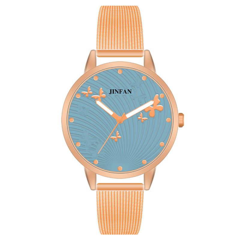 Jinfan Jl06 Reloj De Pulsera De Estilo Casual Para Mujer Relojes De Cuarzo De Acero Completo