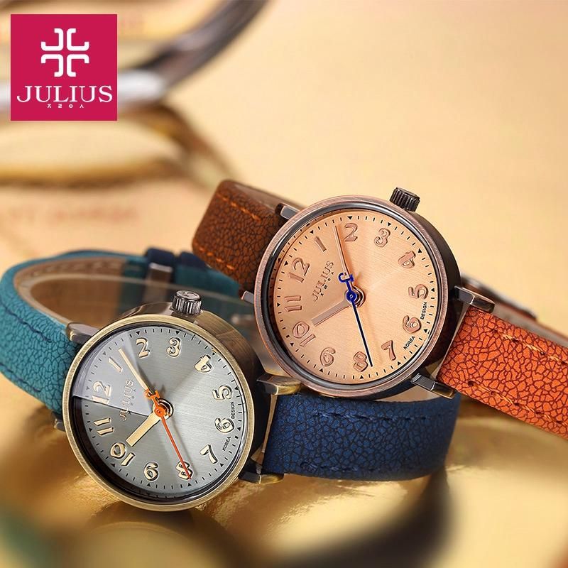 Julius 855 Retro Simple Dials Gils Student Fashion Reloj De Pulsera De Cuarzo