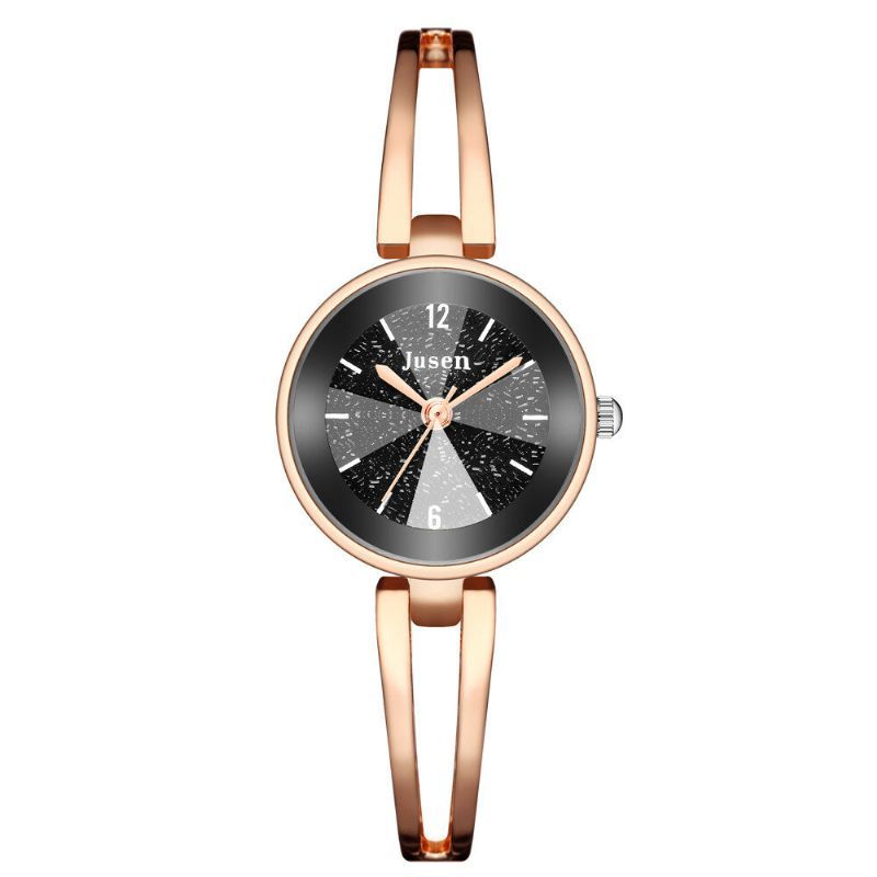 Jusen Js6222 Correa De Metal Hueca Moda Dial Simple Vestido De Mujer Reloj De Cuarzo Para Mujer