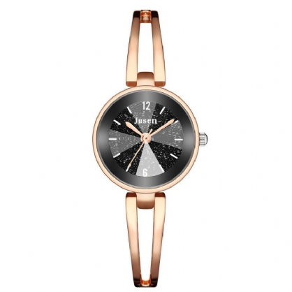 Jusen Js6222 Correa De Metal Hueca Moda Dial Simple Vestido De Mujer Reloj De Cuarzo Para Mujer