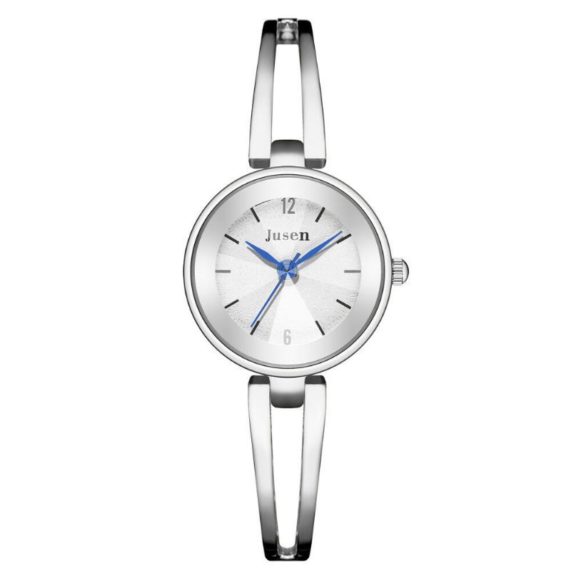 Jusen Js6222 Correa De Metal Hueca Moda Dial Simple Vestido De Mujer Reloj De Cuarzo Para Mujer