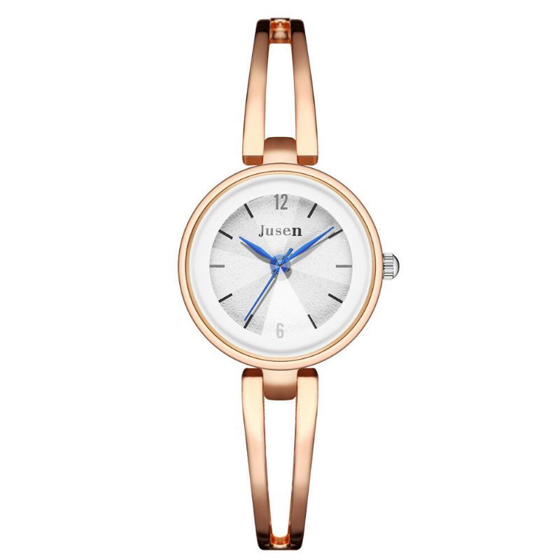 Jusen Js6222 Correa De Metal Hueca Moda Dial Simple Vestido De Mujer Reloj De Cuarzo Para Mujer